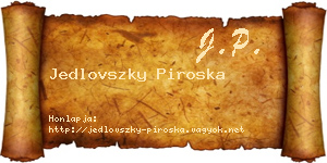 Jedlovszky Piroska névjegykártya