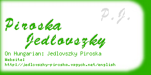 piroska jedlovszky business card